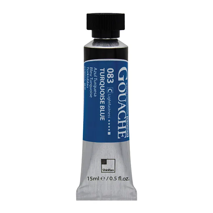 گواش تیوپی 15 میل Turquoise Blue کد 083 سری C دیزاینر شین هان گواش تیوپی 15 میل Turquoise Blue کد 083 سری C دیزاینر شین هان