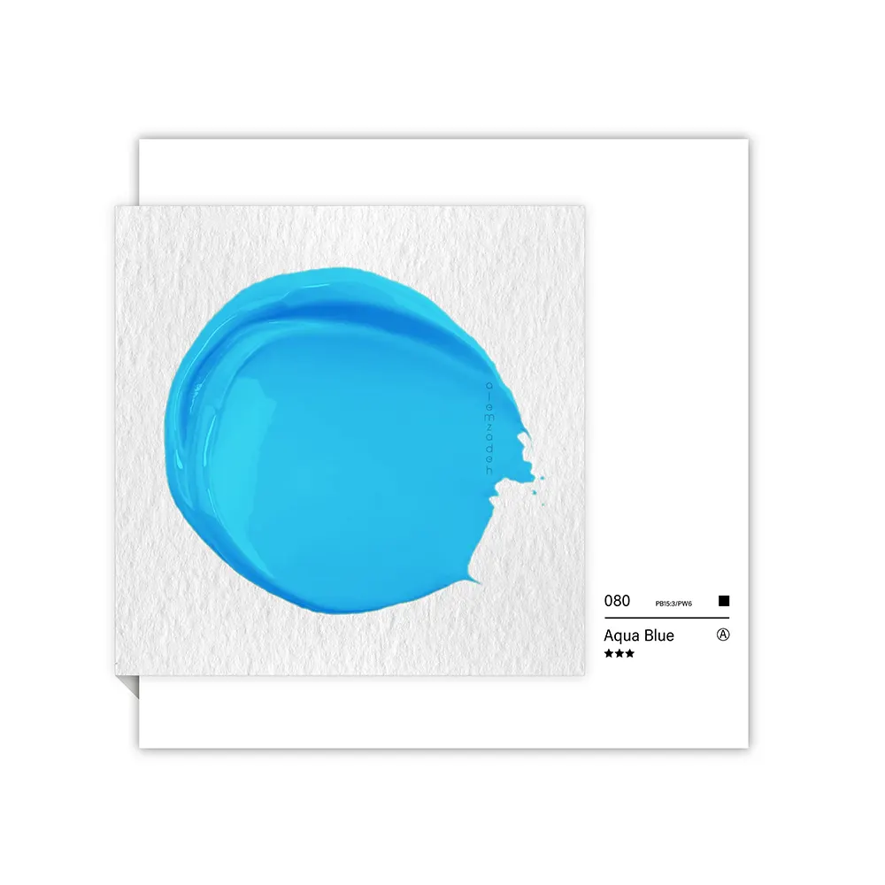 گواش تیوپی 15 میل Aqua Blue کد 080 سری A دیزاینر شین هان گواش تیوپی 15 میل Aqua Blue کد 080 سری A دیزاینر شین هان