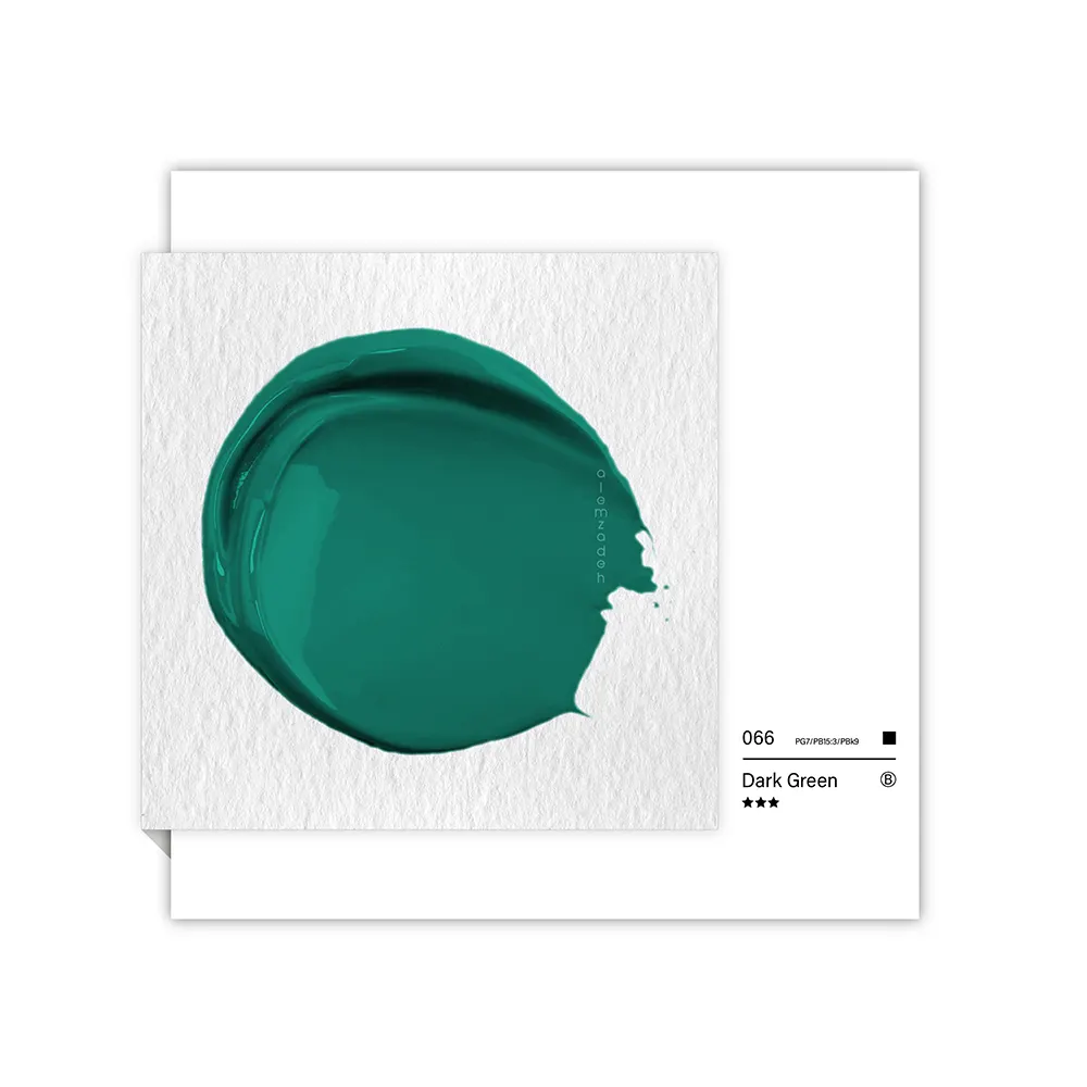 گواش تیوپی 15 میل Dark Green کد 066 سری B دیزاینر شین هان گواش تیوپی 15 میل Dark Green کد 066 سری B دیزاینر شین هان