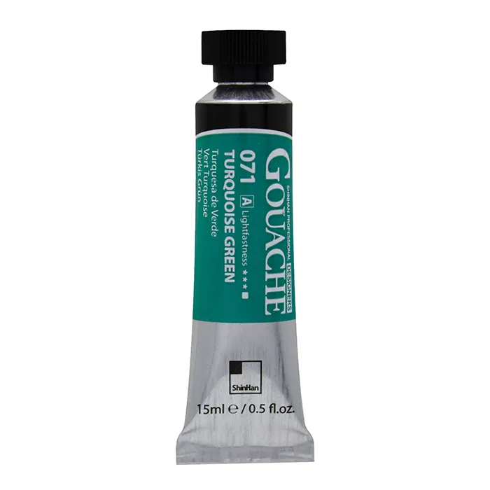 گواش تیوپی 15 میل Turquoise Green کد 071 سری A دیزاینر شین هان گواش تیوپی 15 میل Turquoise Green کد 071 سری A دیزاینر شین هان