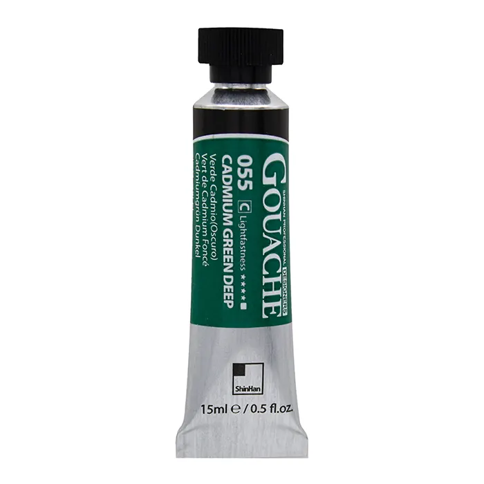 گواش تیوپی 15 میل Cadmium Green Deep کد 055 سری C دیزاینر شین هان گواش تیوپی 15 میل Cadmium Green Deep کد 055 سری C دیزاینر شین هان