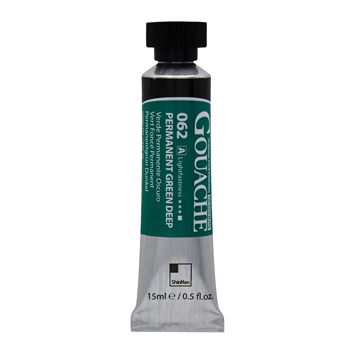 گواش تیوپی 15 میل Permanent Green Deep کد 062 سری A دیزاینر شین هان گواش تیوپی 15 میل Permanent Green Deep کد 062 سری A دیزاینر شین هان