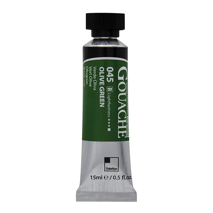 گواش تیوپی 15 میل Olive Green کد 045 سری B شین هان گواش تیوپی 15 میل Olive Green کد 045 سری B شین هان