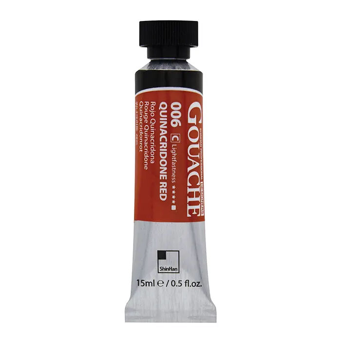 گواش تیوپی 15 میل Quinacridone Red کد 006 سری C شین هان گواش تیوپی 15 میل Quinacridone Red کد 006 سری C شین هان