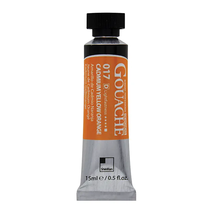 گواش تیوپی 15 میل Cadmium Yellow Orange کد 017 سری D شین هان گواش تیوپی 15 میل Cadmium Yellow Orange کد 017 سری D شین هان