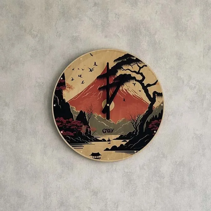 ساعت دیواری چوبی قطر 38 سانت کد 3 طرح منظره گودوود ساعت دیواری چوبی قطر 38 سانت کد 3 طرح منظره گودوود