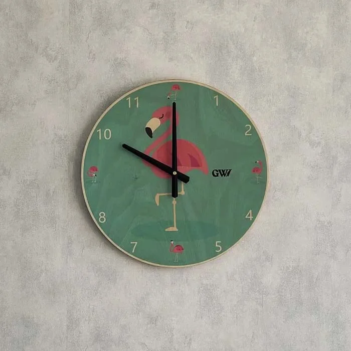 ساعت دیواری چوبی قطر 38 سانت کد 7 طرح فلامینگو گودوود ساعت دیواری چوبی قطر 38 سانت کد 7 طرح فلامینگو گودوود