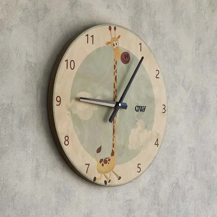 ساعت دیواری چوبی قطر 38 سانت کد 8 طرح زرافه گودوود ساعت دیواری چوبی قطر 38 سانت کد 8 طرح زرافه گودوود