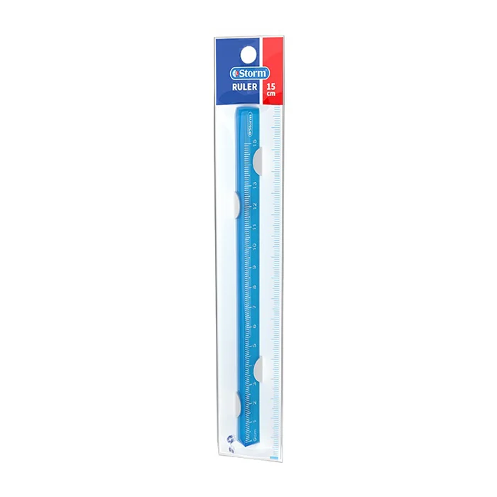 خط کش شیشه ای سه گوش 15 سانت HL-630115 استورم