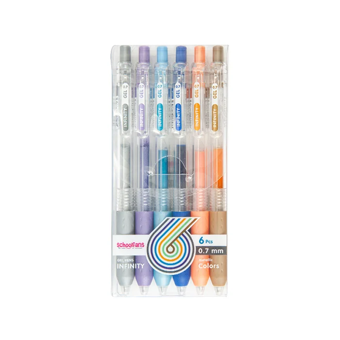 خودکار ژله ای 0.7 فشاری رنگ های متالیک 6 عددی FA921202-3 اینفینیتی اسکول فنز