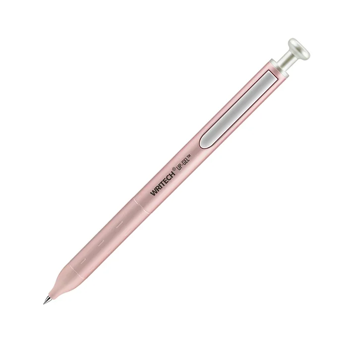 خودکار ژله ای 0.5 فشاری بدنه فلزی صورتی W-0156 مشکی سری سایلنت اسپیس آپ رایتک