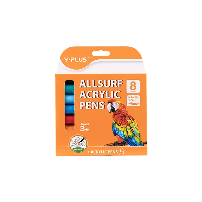 ماژیک اکریلیک سرگرد 8 عددی جعبه مقوایی AP240410 سری طوطی وای پلاس