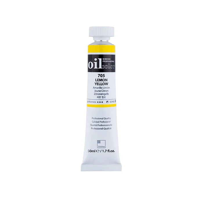 رنگ روغن 50 میل Lemon Yellow کد 705 سری B شین هان