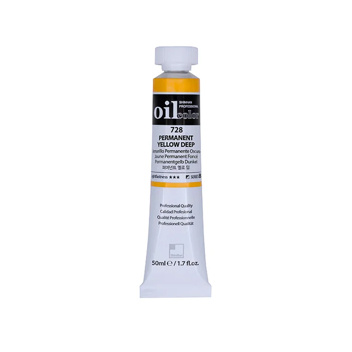رنگ روغن 50 میل Permanent Yellow Deep کد 728 سری B شین هان