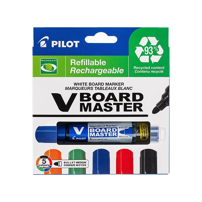 ماژیک وایت برد سرگرد شارژی 5 عددی M-S5PBG پایلوت