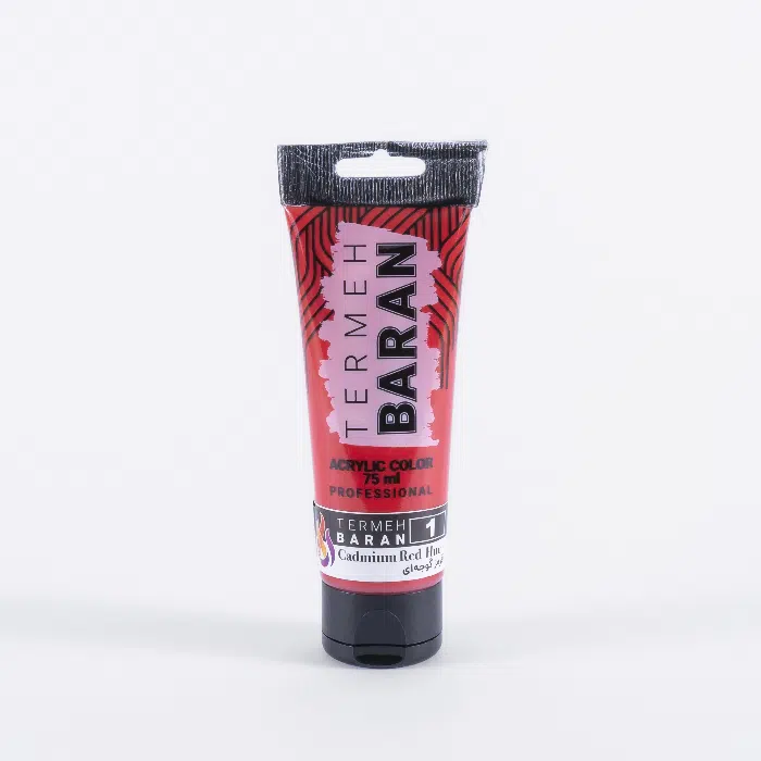 رنگ اکریلیک 75 میل Cadmium Red Hue کد 1 ترمه باران رنگ اکریلیک 75 میل Cadmium Red Hue کد 1 ترمه باران