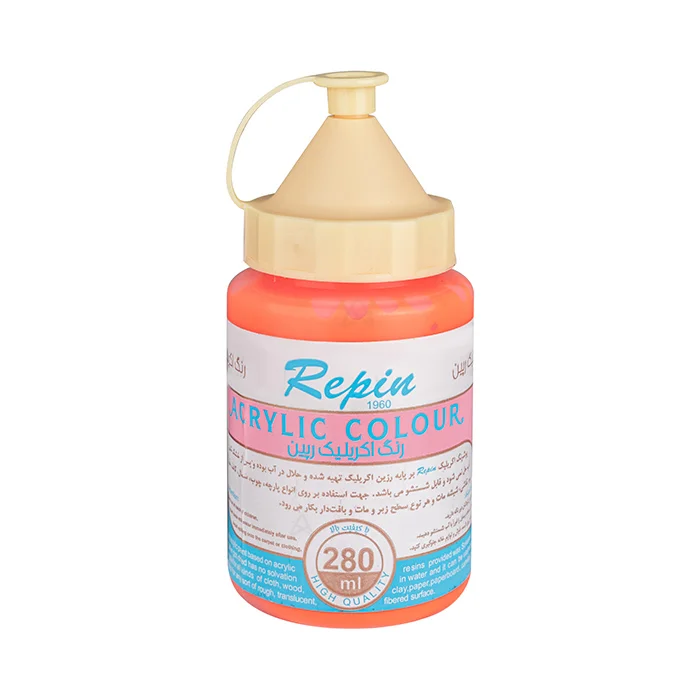 رنگ اکریلیک 280 میل Fluorescent Orange رپین