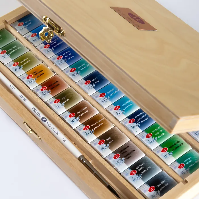 آبرنگ قرصی 48 عددی جعبه چوبی 19431893 سنت پترزبورگ آبرنگ قرصی 48 عددی جعبه چوبی 19431893 سنت پترزبورگ