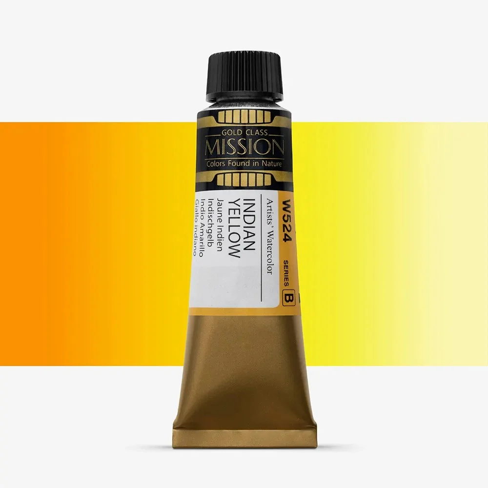 آبرنگ تیوپی 15 میل Indian Yellow کد W 524 سری B میشن آبرنگ تیوپی 15 میل Indian Yellow کد W 524 سری B میشن