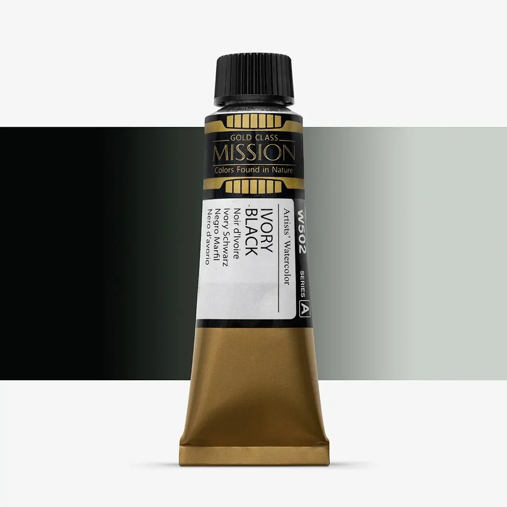 آبرنگ تیوپی 15 میل Ivory Black کد W 502 سری A میشن آبرنگ تیوپی 15 میل Ivory Black کد W 502 سری A میشن