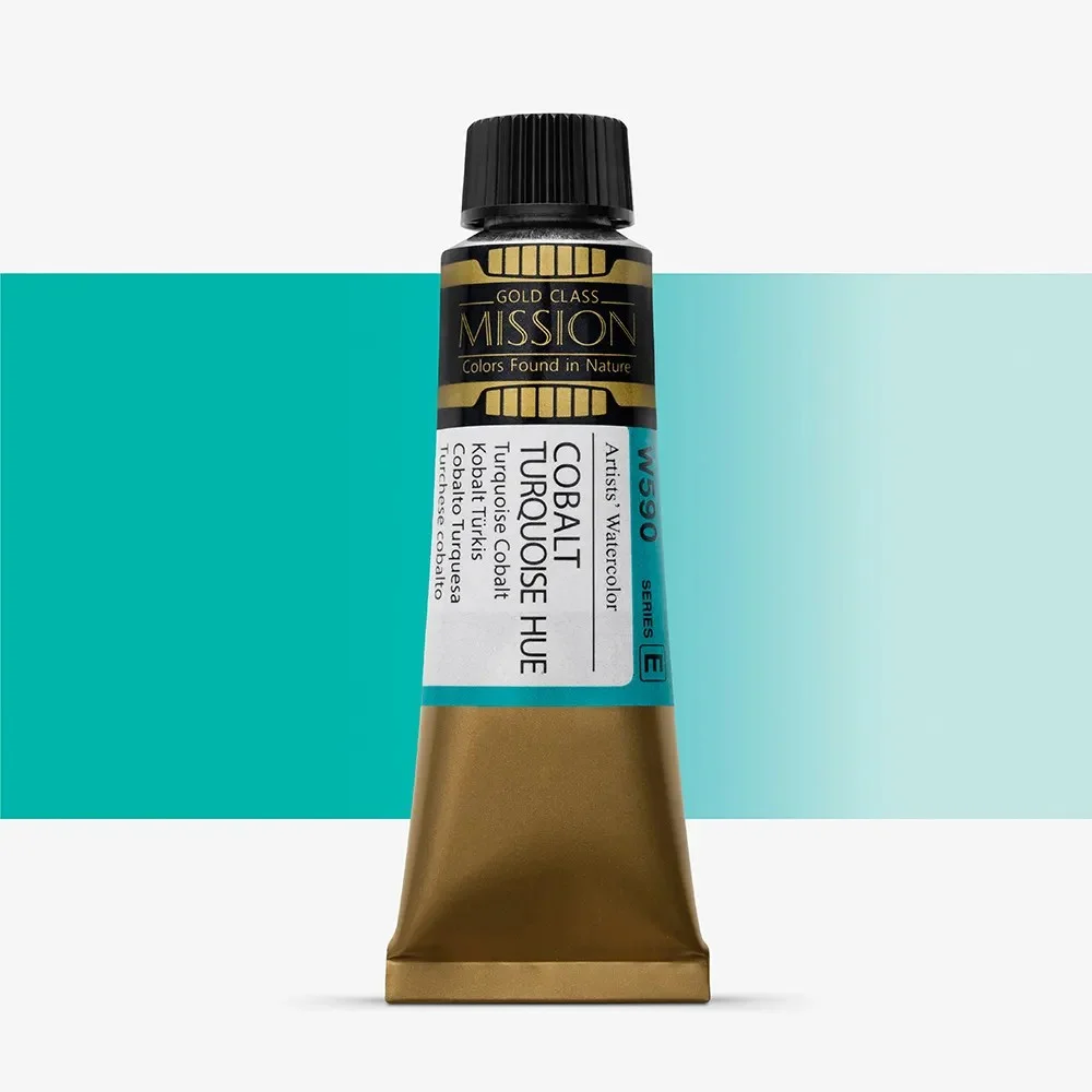 آبرنگ تیوپی 15 میل Cobalt Turquoise Hue کد W 590 سری E میشن آبرنگ تیوپی 15 میل Cobalt Turquoise Hue کد W 590 سری E میشن