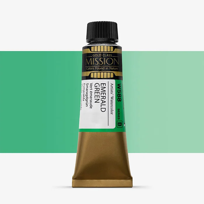 آبرنگ تیوپی 15 میل Emerald Green کد W 588 سری B میشن آبرنگ تیوپی 15 میل Emerald Green کد W 588 سری B میشن