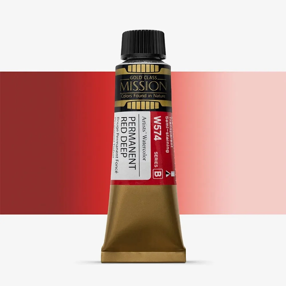 آبرنگ تیوپی 15 میل Permanent Red Deep کد W 574 سری B میشن آبرنگ تیوپی 15 میل Permanent Red Deep کد W 574 سری B میشن