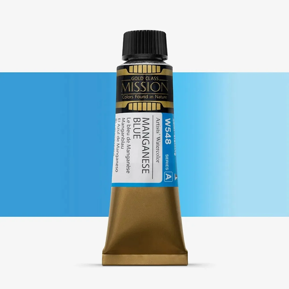 آبرنگ تیوپی 15 میل Manganese Blue کد W 548 سری A میشن آبرنگ تیوپی 15 میل Manganese Blue کد W 548 سری A میشن