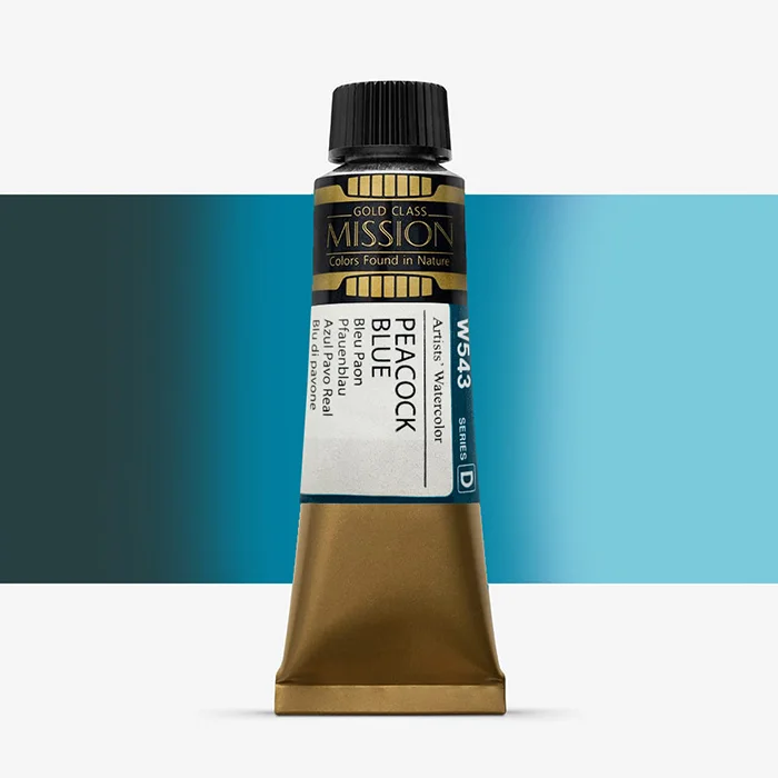 آبرنگ تیوپی 15 میل Peacock Blue کد W 543 سری D میشن آبرنگ تیوپی 15 میل Peacock Blue کد W 543 سری D میشن