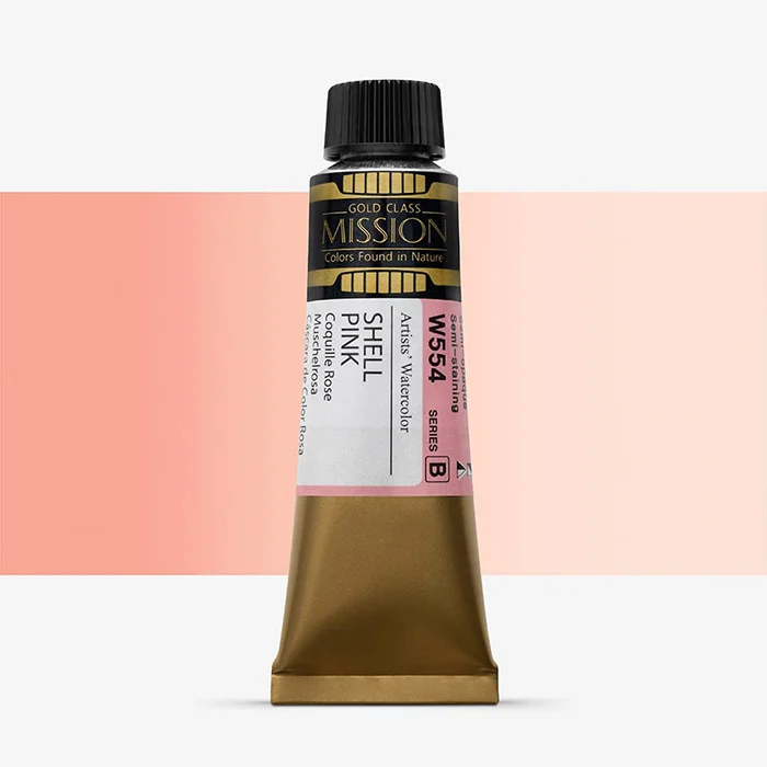 آبرنگ تیوپی 15 میل Shell Pink کد W 554 سری B میشن آبرنگ تیوپی 15 میل Shell Pink کد W 554 سری B میشن