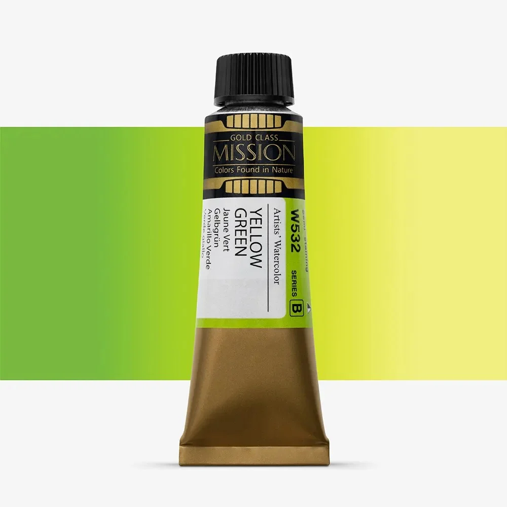 آبرنگ تیوپی 15 میل Yellow Green کد W 532 سری B میشن آبرنگ تیوپی 15 میل Yellow Green کد W 532 سری B میشن